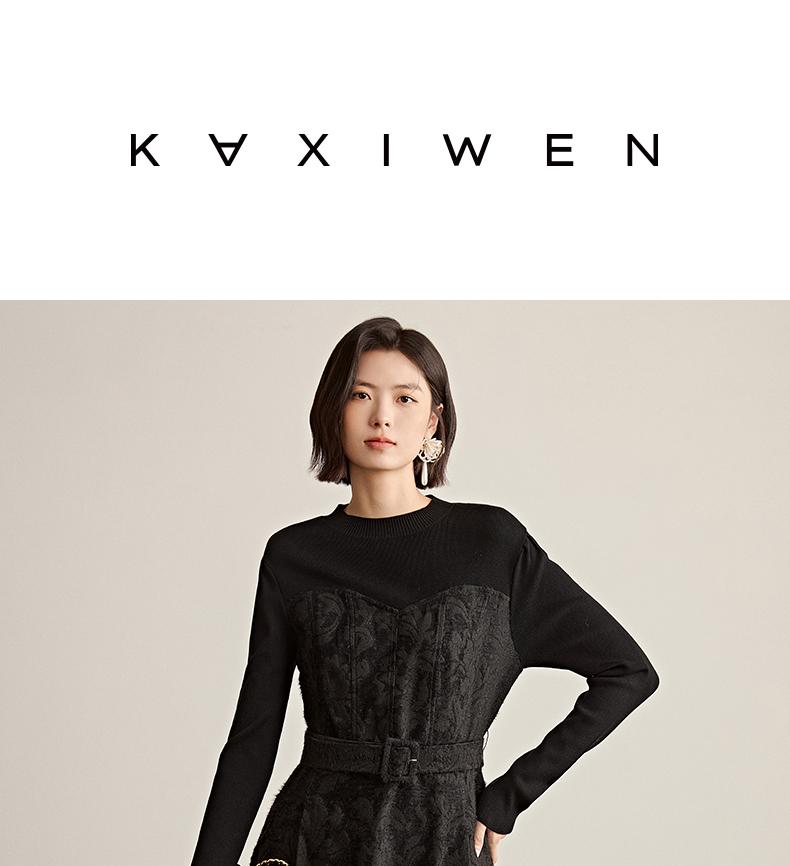 Knitted patchwork jacquard dress
