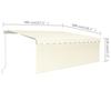 Manual Retractable Awning with Roller Blind 4x3 m Cream