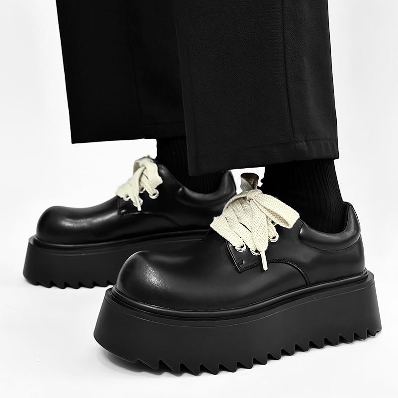 Черные мужские туфли Derby на толстой подошве, модные белые туфли со шнуровкой, стильный дизайн, для отдыха на природе, модные, для вечеринок, повседневные, качественные, молодежные туфли, новые