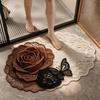 Absorbent Surface 3D Floral Butterfly Carpet Shower Mat  For Living Room Tea Table Bedside