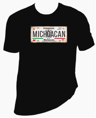 Унисекс Футболка Michoacán Mex Placas 100% Хлопок Премиум Качество Модная Позитив