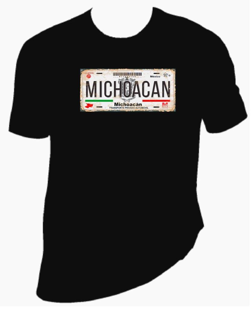 Michoacán Mex Placas unisex T-Shirt 100% Cotton Premium Tee Trending Positivity