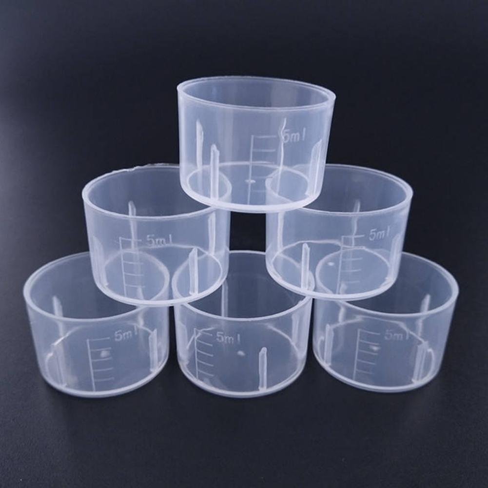 100 шт. Пластиковые мерные стаканчики 5 мл для проектов по искусству и ремеслу, новые
