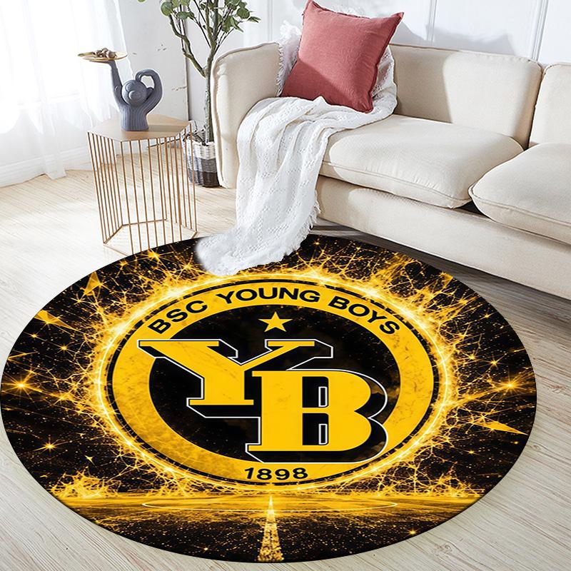 BSC Young Boys Round Area Rug,Carpet Rug for Living Room Bedroom Sofa Playroom Decor,Non-slip Floor Mat