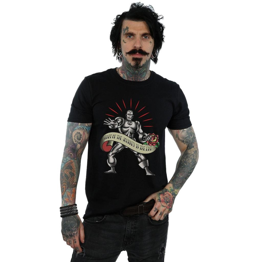 Marvel Mens Iron Man The End Tattoo T-Shirt
