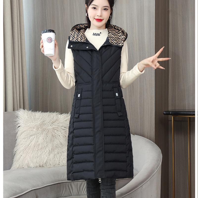 Осенне-зимняя женская однотонная ветрозащитная теплая жилетка без рукавов с капюшоном на талии, женская куртка без рукавов