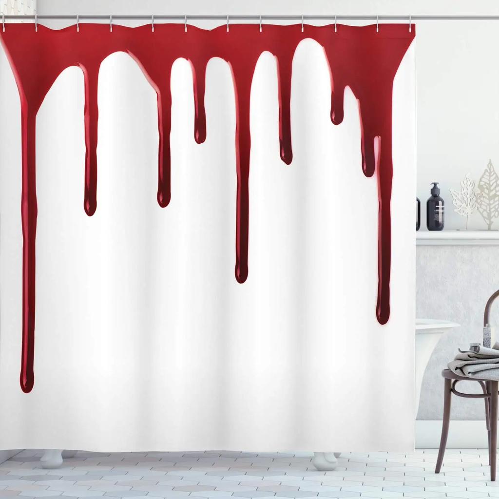 3D Занавеска для душа на тему Хэллоуина Ужас Кровавые руки Черные занавески для ванной для вечеринки на Хэллоуин Водонепроницаемая ткань с крючками