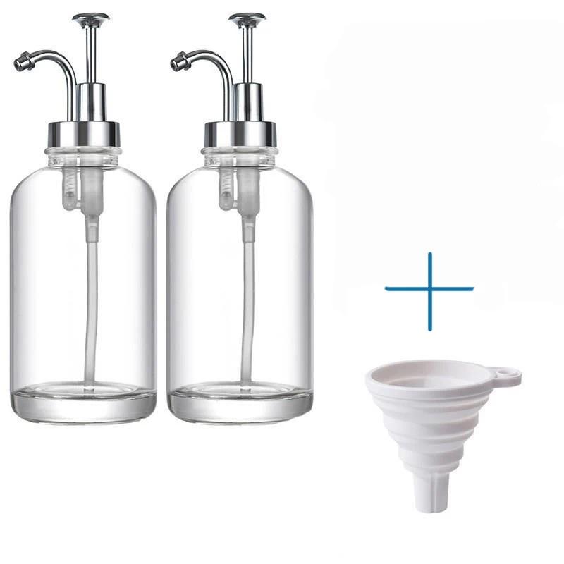 Прозрачный стеклянный флакон для шампуня, высококачественный флакон для домашнего мыла в отеле, набор бутылочек для дезинфекции рук, аксессуары для ванной комнаты