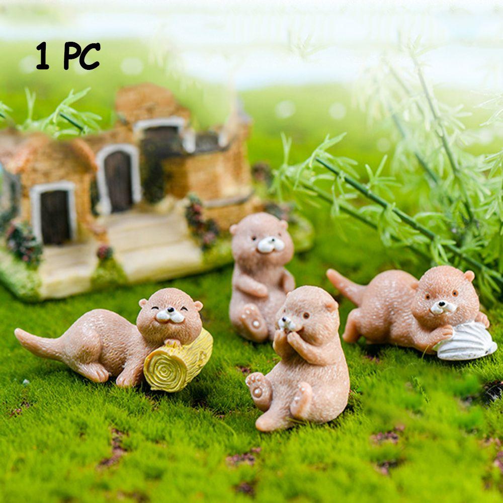 DIY Fairy Garden Bonsai Ornament Otters Figurine Animal Model Miniature Water Dog Micro Landscape