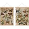 4 Pcs Vintage Japanese Cat Wall Art Hanging Banner, Japanese Noodle Sushi Linen Banner Poster Hanger Wall Decor for Home Kitchen Dining Room Wall