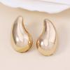 High-end Design Sense, Semi-cut Surface Electroplated Smooth Surface Teardrop Ear Studs, Niche Fashion, Versatile for Daily Use, Women's Style