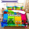 3pcs Rainbow Friends2 pattern bedding set duvet cover set includes duvet cover &pillowcases, perfect all season bedroom decoration & gift