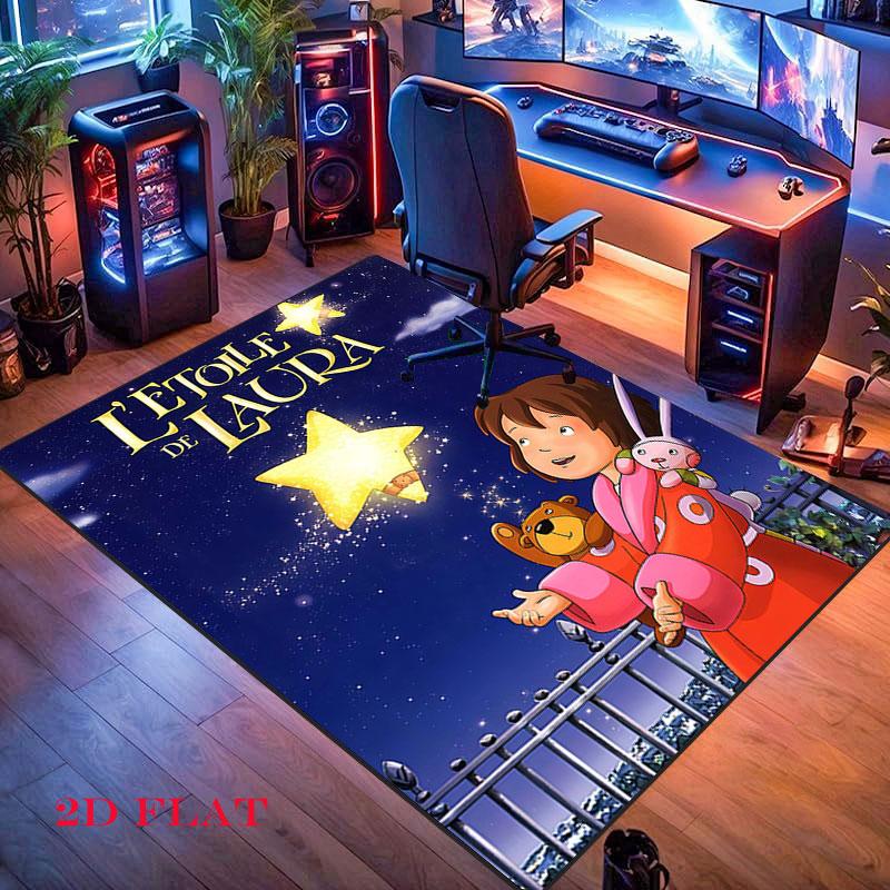 Lauras Stern Carpet Rug for Living Room Bedroom Home Sofa Decoration,Kids play Nonslip Floor Mat