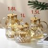 1/1,5/1,8 л Янтарный заварочный чайник с бамбуковым чехлом Высокое боросиликатное стекло Холодная вода Бутылки Чайник с ароматом бриллиантов Чайная утварь