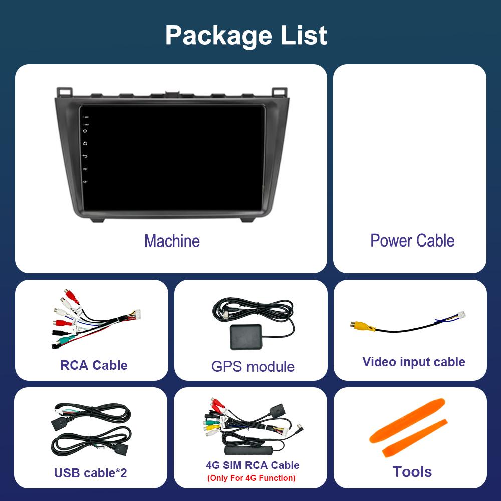 Сенсорный экран GPS-навигация для Mazda 6 II GH 2007 - 2012 Android 14 Автомобильный видео-мультимедийный проигрыватель WiFi BT DSP Стерео Автоинструменты