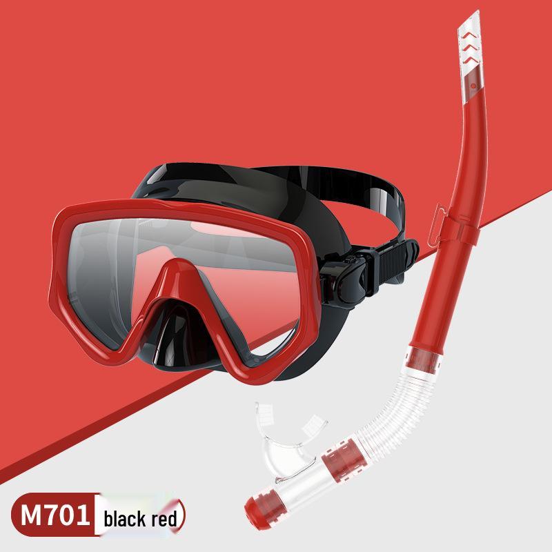 Snorkeling Set: Wide-View Mask & Semi-Dry Breathing Tube - Silicone Diving Goggles 2-Piece Kit