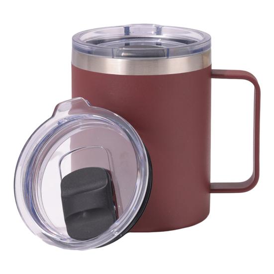 Кофейная кружка с крышкой-ручкой, 12 унций, термокружка из нержавеющей стали, настенный термостакан для путешествий