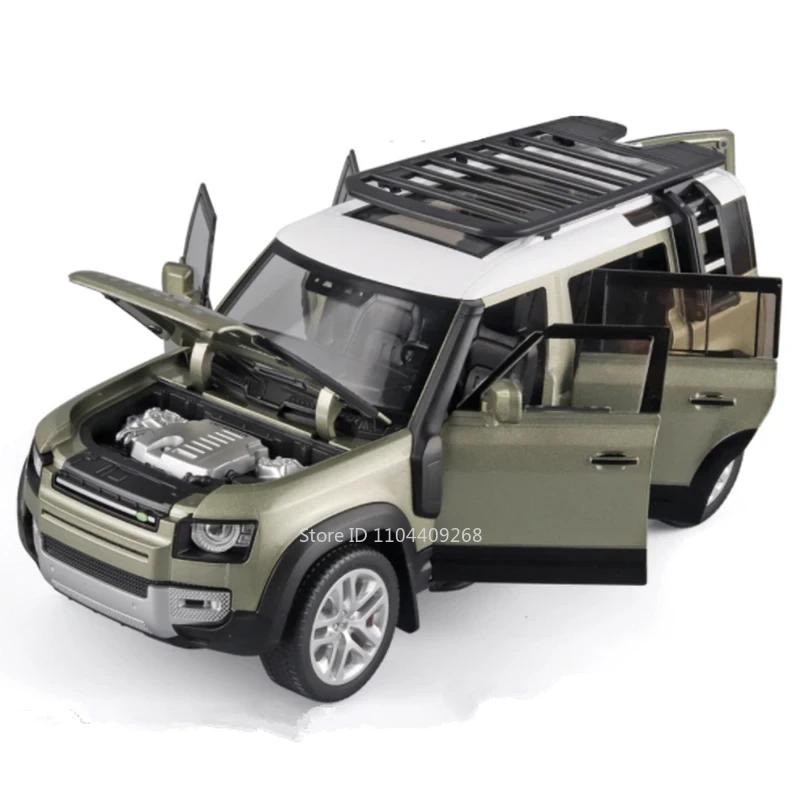 Большой 1:18 Land Rover Defender Range Rover Модель автомобиля из сплава Игрушка Металлическая литая под давлением Внедорожник Внедорожники Коллекция Звук Свет Подарки
