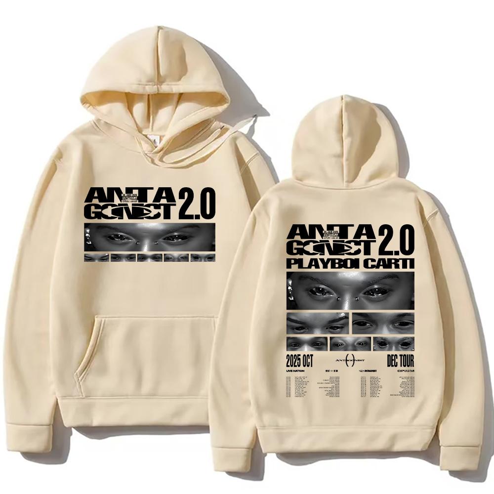 Толстовки рэпера Playboi Carti Antagonist Tour Свитшоты Мужские Женские Хип-хоп Уличная одежда Мужские Пуловеры Y2K