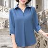 Yousheng Women Shirt Buttoned Lapel Half Sleeve Pullover Tops Solid Color Loose Fit Breathable Lightweight Shirt Daily Wear