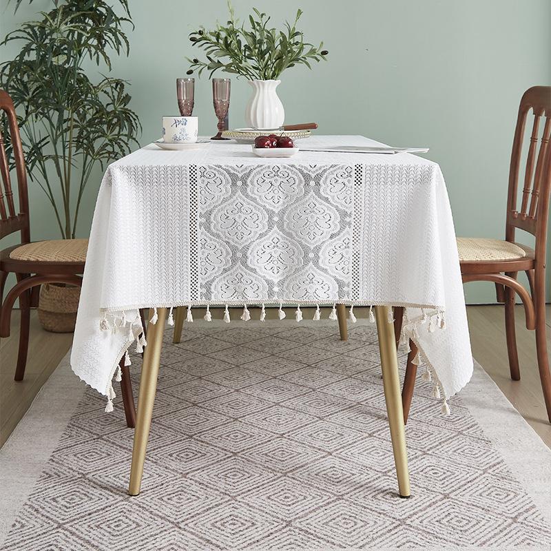 Tablecloth French Thickened Jacquard Lace Tablecloth Rectangular Household Dining Table Fabric Tablecloth