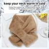 Women Shawl Faux Rabbit Fur Plush Neck Warmer Neckerchief Wrap Cross Scarf Solid Color