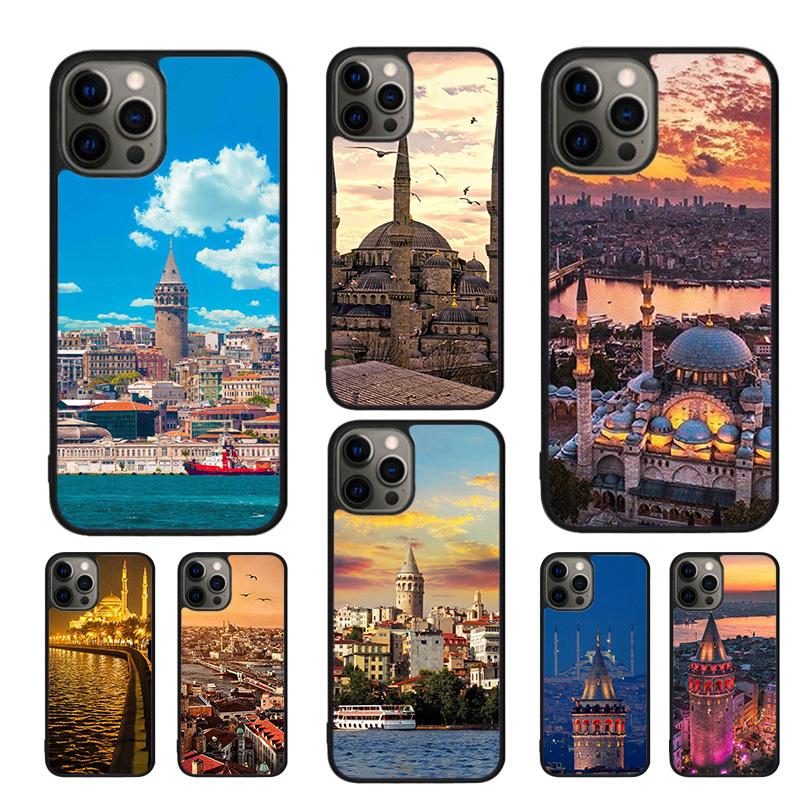 Турция Стамбул Пейзаж Здание Чехлы для мобильных телефонов Cover Для iPhone 17 Air 16 16e 15 14 12 13 11 Pro MAX apple Plus