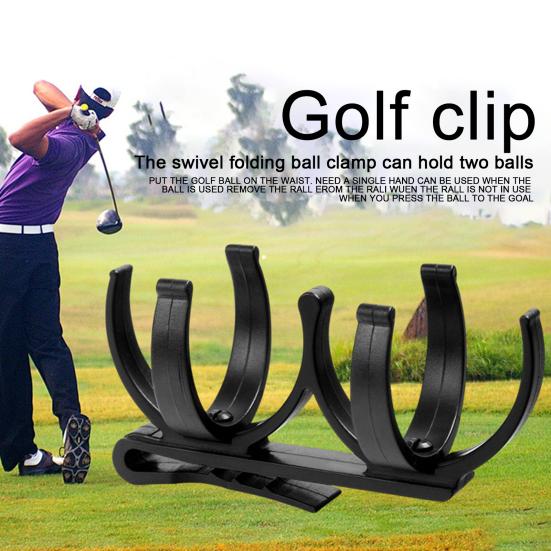 Golf Ball Holder Clip Rotatable Claw Secure Grip Professional Foldable Portable 2 Golf Balls Organizer Clamp Golf Accessories Golfer Gift