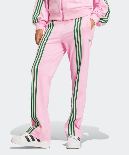 Adidas Спортивные штаны велюровые 70-х розово-зеленые Jn8289