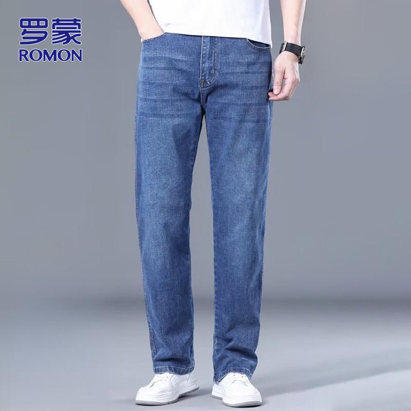 ROMON Мужские джинсы прямого кроя свободного силуэта