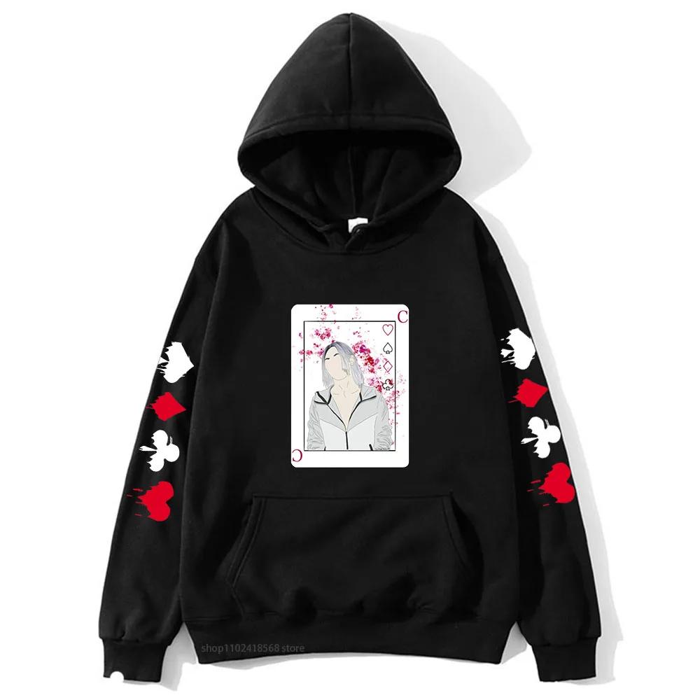 Толстовка с капюшоном «Алиса в Бордерленде» Kawaii Cartoon Chishiya Playing Card для мужчин/женщин Harajuku Unisex