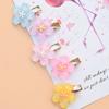 5pcs Transparent Sparkle Resin Flowers Girls Hair Clips Cute Sakura Golden Metal Shattered Hair Clips Women Hair Accessories