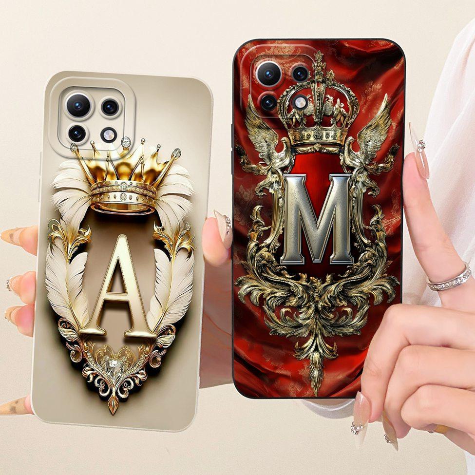 Для Xiaomi Mi 11 Lite Чехол-крышка Роскошный 2D-расписной силиконовый корпус с буквами от A до Z Для Xiaomi Mi 11 Lite 5G
