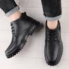 Модные новые универсальные ботильоны для отдыха, нескользящие, мужские базовые ботинки, классические мотоботы, мужские туфли с высоким верхом из натуральной кожи