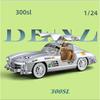 Модель спортивного автомобиля BENZ 300SL в масштабе 1/24 с литым металлическим покрытием и реалистичными звуковыми эффектами, коллекционная игрушка для детей и взрослых