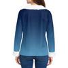Women's T Shirt Tee Print Shirt Long Sleeve Party Fleece Collar V Neck  Top