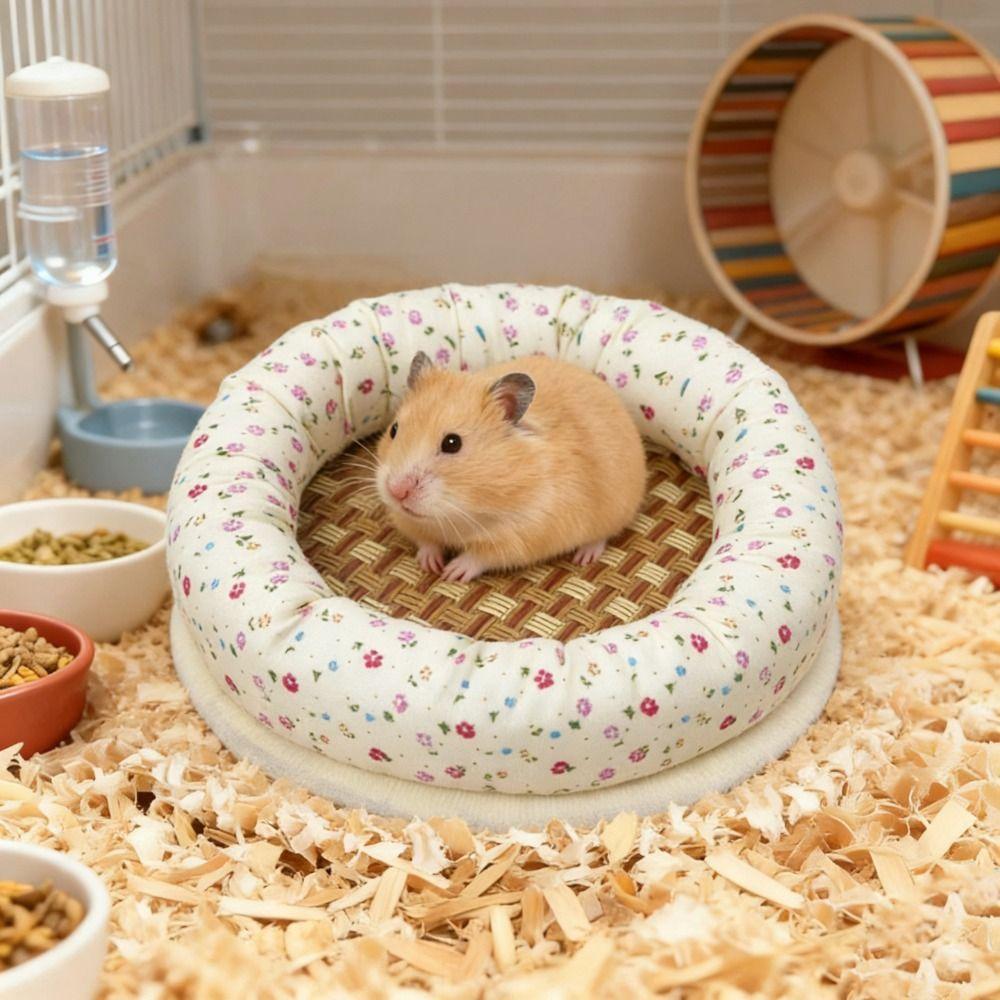 Heat-dissipating Hamster Cooling Bed Rattan Mat Hamster Sleeping Pad  All-season