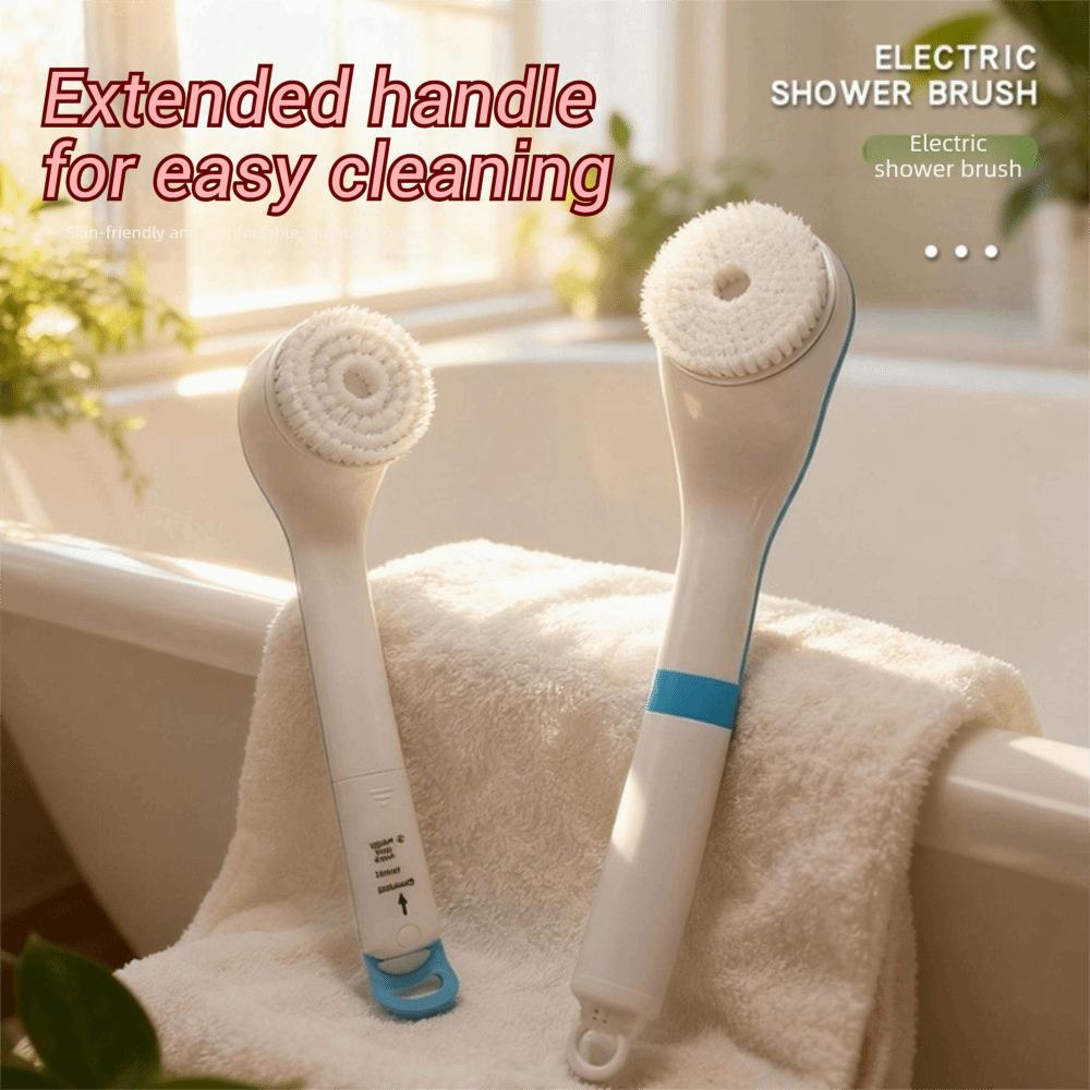 Long Handle Electric Bath Brush Portable Back Rub Bath Brush Soft Hair Bath Brush Dorm Room