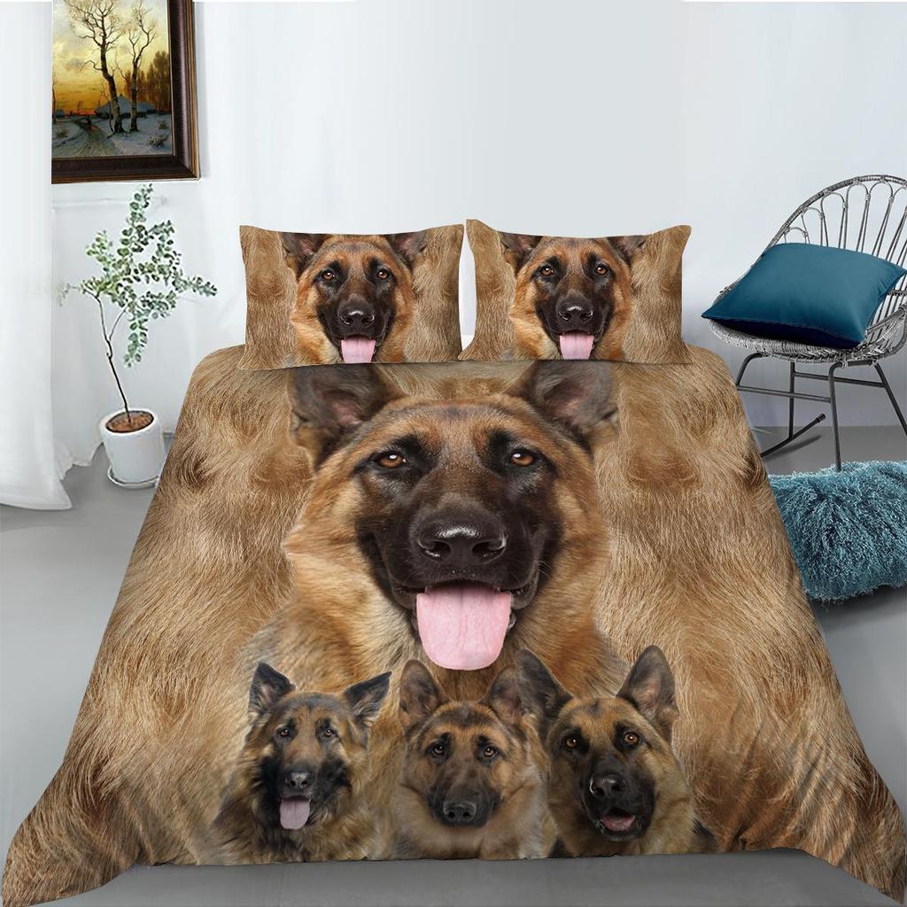 3D комплект постельного белья для собак, пуховый пододеяльник, 2/3 шт. AU180 * 210, полноразмерная односпальная двуспальная кровать, мягкая молния, полиэстер, домашний текстиль