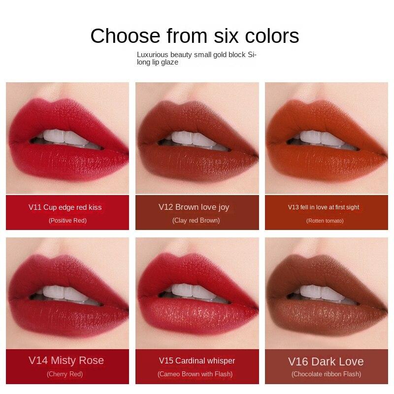 VIBELY Прозрачный стеклянный маленький тюбик Бархатная матовая глазурь для губ Матовая антипригарная блестящая перламутровая глазурь для губ