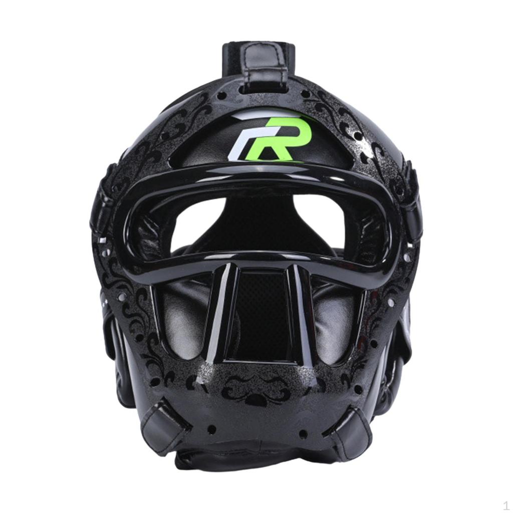 Boxing Headgear Face Cover Head Gear Thickened Padded Ventilated Protective Full Protection for