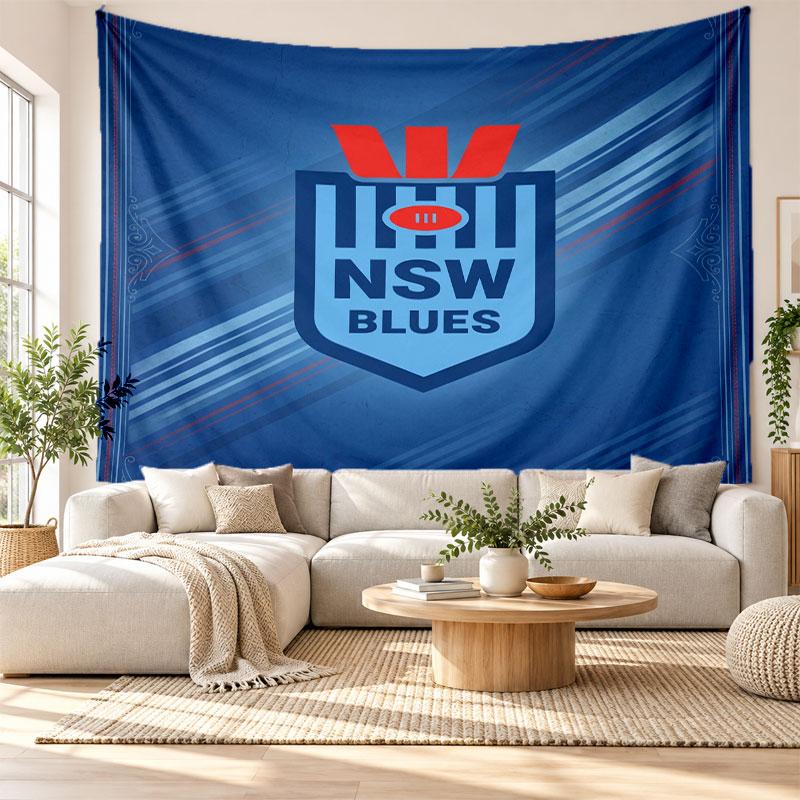 NSW Blues Wall Tapestry, Soft Fabric Wall Hanging, Decorative Backdrop For Bedroom Home Wall Art
