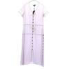 Unused Short Sleeve Sheer Long Dress S Purple Women Used