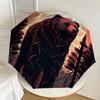 1pc Grizzly Bear Forest Sunset Umbrella with Plastic Handle,Suitable for All Seasons Home Travel Outdoor UmbrellaDD099