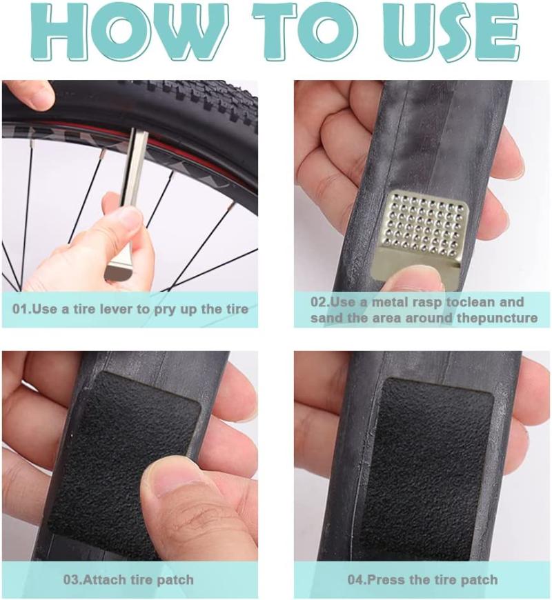 Мотоцикл Велосипед Заплатка для шин без клея Инструменты для быстрого ремонта проколов шин Велосипедные аксессуары для ремонта заплаток внутренних шин 1/4/8 шт.