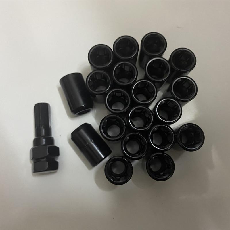 21 шт. 3 см Колесные гайки для автомобиля m12x1.25, m12x1.5 (20 шт. Гайки колесные + 1 Ключ-тюнер) Черные гайки-барашки m12x1.5 Кованая сталь