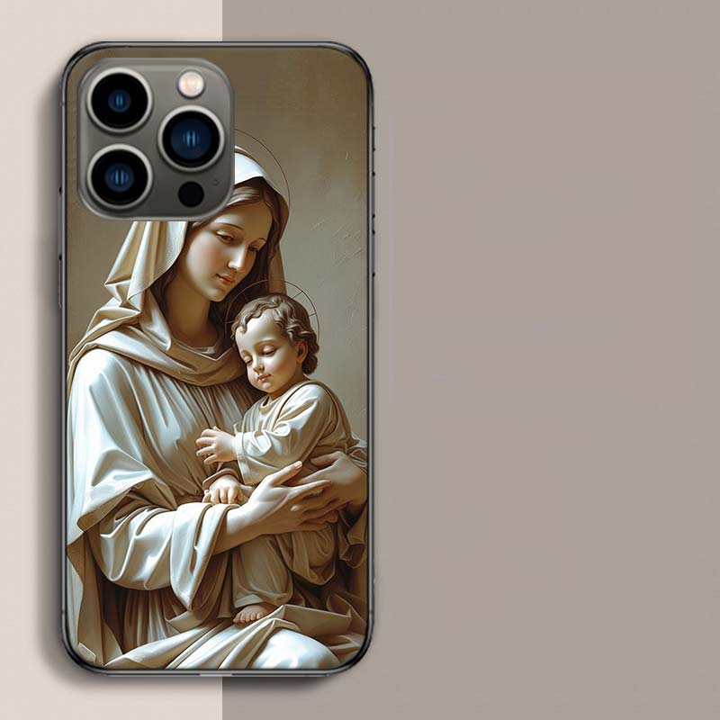 The Virgin Mary and the Baby Phone Case For Iphone 17 Air 15 Pro 14 Plus 16 Pro Max 17E 16E 12 13 Mini 11 Cover Cute Fundas