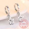 925 Sterling Silver Crystal Star Charm Stud Earrings For Women Grils Kids Wedding Gift Female Pendientes Mujer Moda