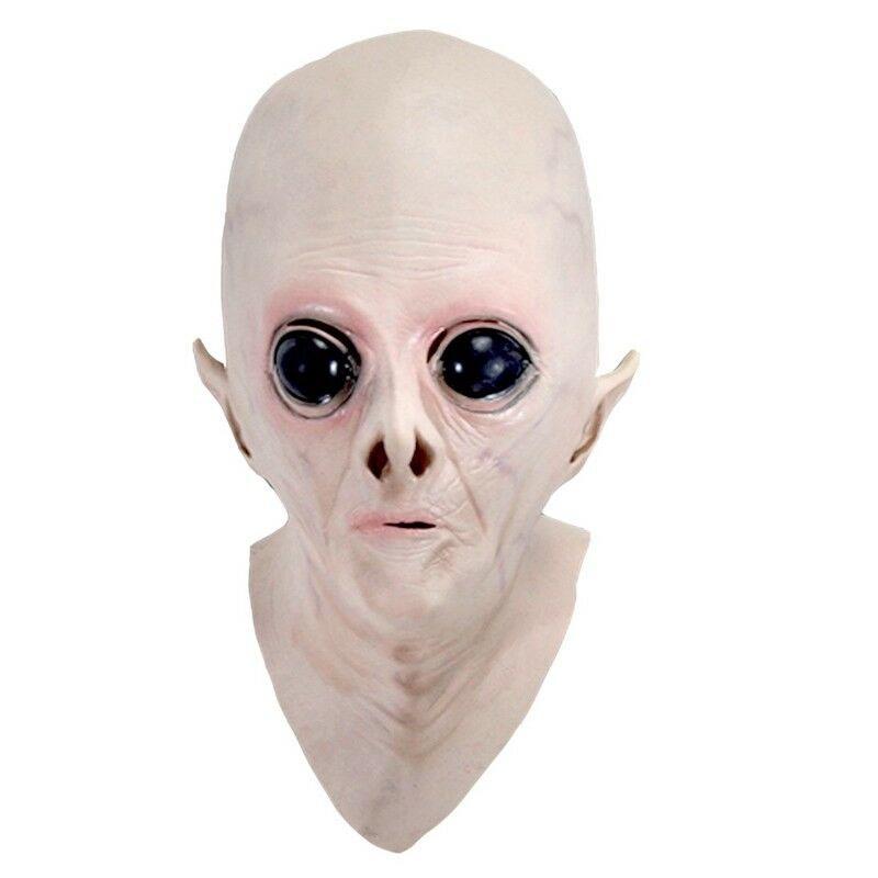 Unisex Creepy Ufo Alien Face Full Mask Perfect For Halloween And Cosplay Events
