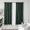 VidaXL Linen Look Blackout Curtains with Hooks 2pcs Green 140x175cm